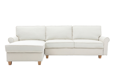 Canapé d'angle classique tissu coloris naturel 3 places MONCEAU -