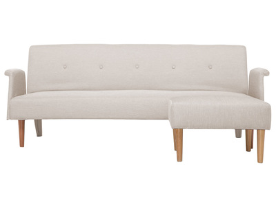 Canap&eacute; d'angle convertible r&eacute;versible design naturel OSCAR