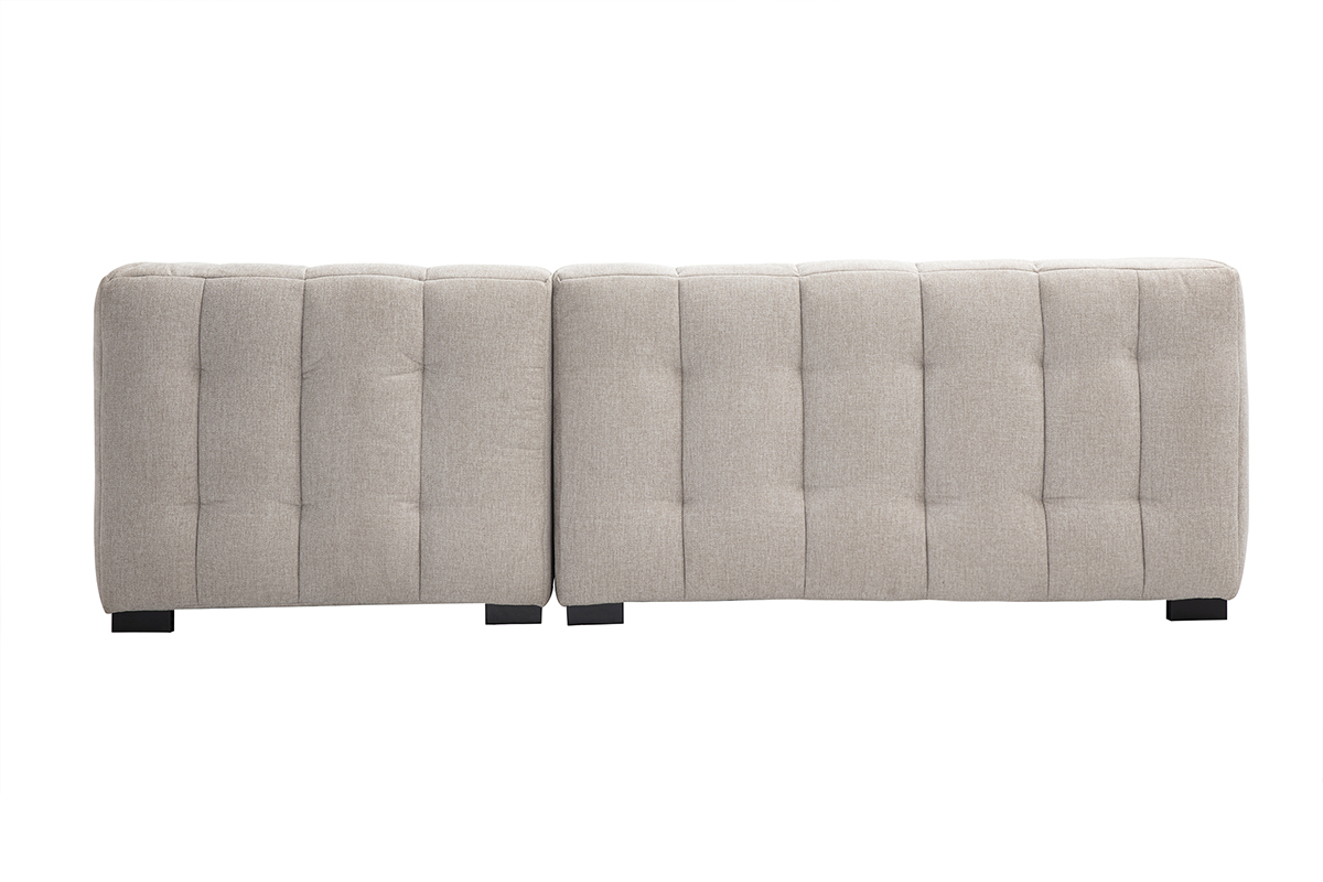 Canap d'angle droit design 3 places en tissu effet velours textur beige CORTO