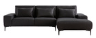Canap&eacute; d'angle droit design en tissu gris fonc&eacute; avec dossier ajustable KONRAD