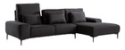 Canap&eacute; d'angle droit design en tissu gris fonc&eacute; avec dossier ajustable KONRAD