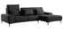 Canap&eacute; d'angle droit design en tissu gris fonc&eacute; avec dossier ajustable KONRAD