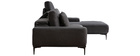 Canap&eacute; d'angle droit design en tissu gris fonc&eacute; avec dossier ajustable KONRAD