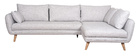Canap&eacute; d'angle droit scandinave 5 places gris clair chin&eacute; CREEP
