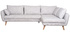 Canap&eacute; d'angle droit scandinave 5 places gris clair chin&eacute; CREEP
