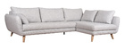 Canap&eacute; d'angle droit scandinave 5 places gris clair chin&eacute; CREEP