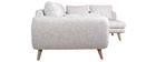 Canap&eacute; d'angle droit scandinave 5 places gris clair chin&eacute; CREEP