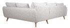 Canap&eacute; d'angle droit scandinave 5 places gris clair chin&eacute; CREEP