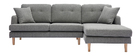 Canap&eacute; d'angle droit scandinave gris clair CODDY