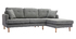Canap&eacute; d'angle droit scandinave gris clair CODDY