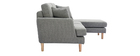 Canap&eacute; d'angle droit scandinave gris clair CODDY