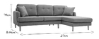 Canap&eacute; d'angle droit scandinave gris clair CODDY