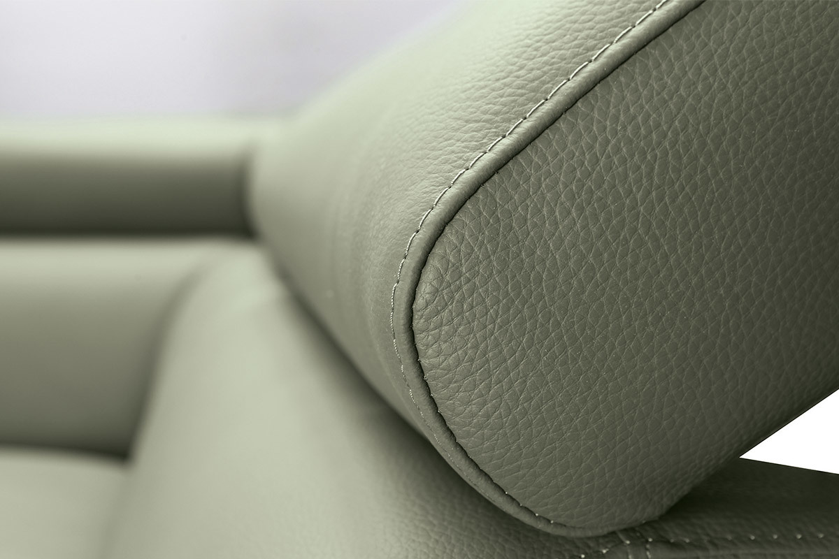 Canap� d'angle en cuir argile avec t�ti�res ajustables JENKINS - cuir de buffle