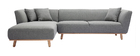 Canap&eacute; d'angle gauche 5 places gris clair STUART