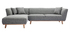 Canap&eacute; d'angle gauche 5 places gris clair STUART
