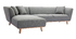 Canap&eacute; d'angle gauche 5 places gris clair STUART