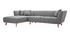Canap&eacute; d'angle gauche 5 places gris clair STUART