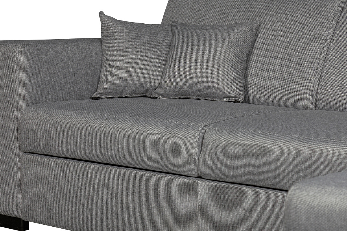 Canap� d'angle gauche convertible avec rangement gris PERRY