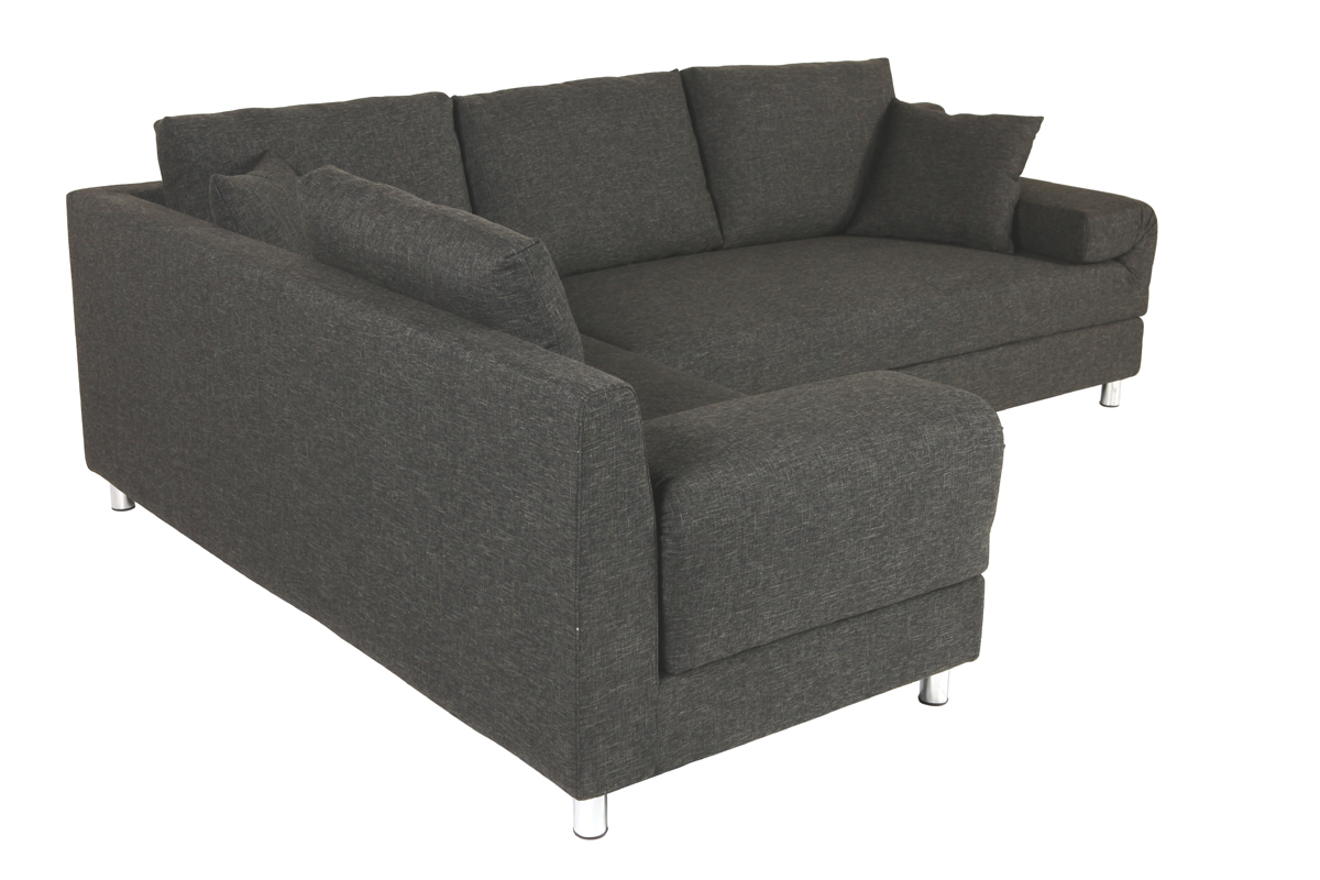 Canap� d'angle gauche convertible noir CHICAGO