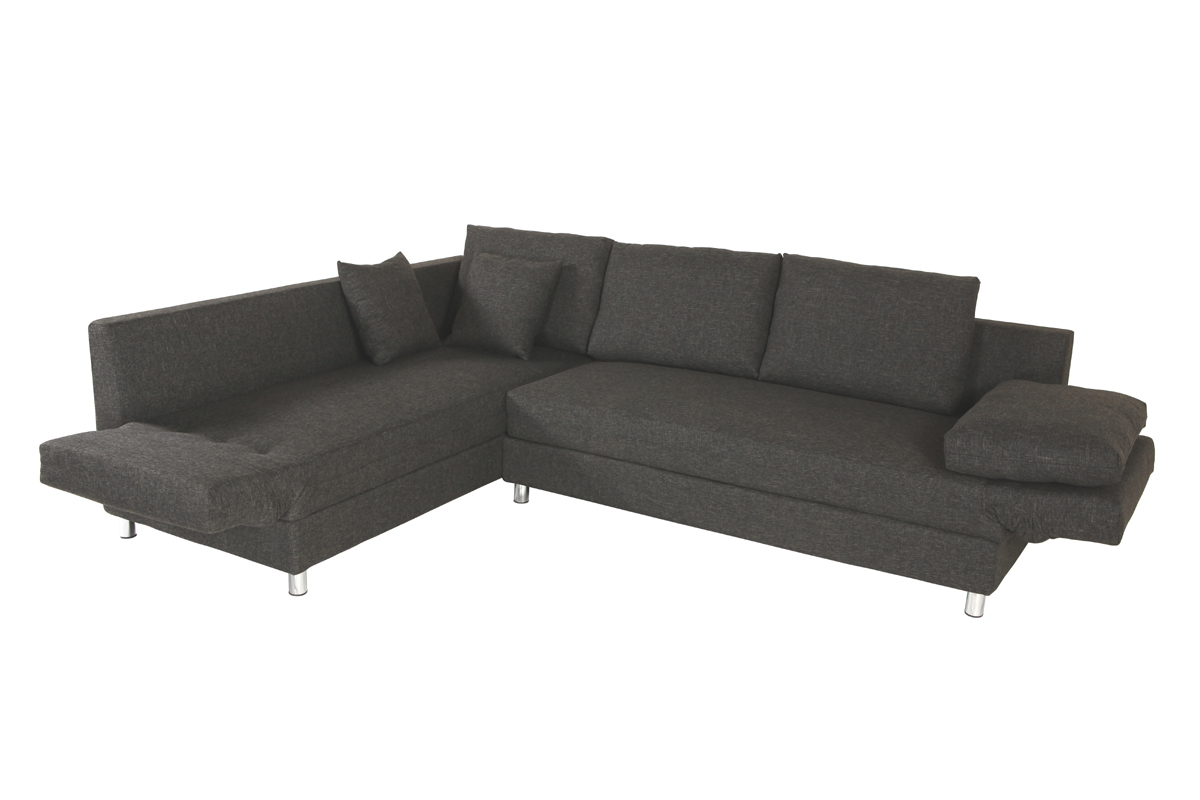 Canap� d'angle gauche convertible noir CHICAGO