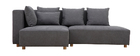 Canap&eacute; d'angle gauche effet velours gris clair HARLEM