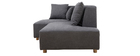 Canap&eacute; d'angle gauche effet velours gris clair HARLEM