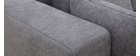 Canap&eacute; d'angle gauche effet velours gris clair HARLEM