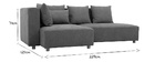 Canap&eacute; d'angle gauche effet velours gris clair HARLEM