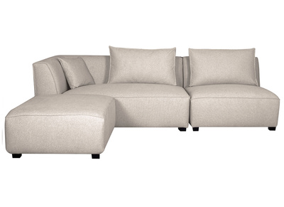 Canap&eacute; d'angle gauche modulable en tissu beige PLURIEL