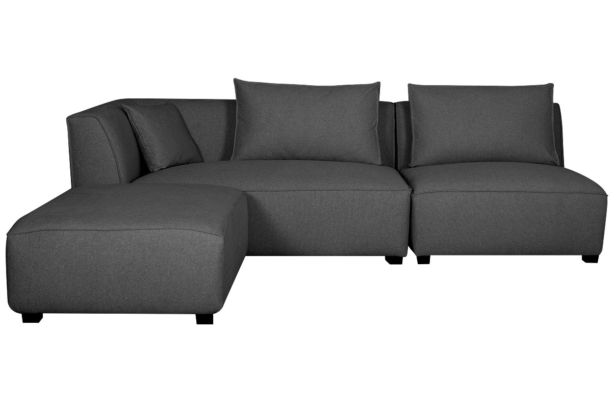 Canap� d'angle gauche modulable en tissu gris anthracite PLURIEL