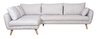 Canap&eacute; d'angle gauche scandinave 5 places gris clair chin&eacute; CREEP