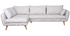 Canap&eacute; d'angle gauche scandinave 5 places gris clair chin&eacute; CREEP