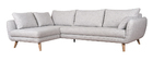 Canap&eacute; d'angle gauche scandinave 5 places gris clair chin&eacute; CREEP