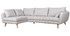 Canap&eacute; d'angle gauche scandinave 5 places gris clair chin&eacute; CREEP