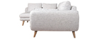 Canap&eacute; d'angle gauche scandinave 5 places gris clair chin&eacute; CREEP