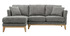 Canapé d'angle gauche scandinave en tissu gris clair déhoussable OSLO