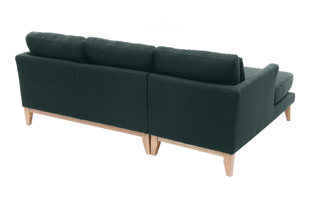 Canap� d'angle gauche scandinave en tissu gris fonc� d�houssable OSLO