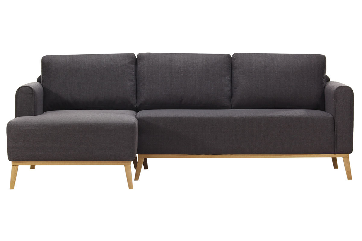 Canap� d'angle gauche scandinave gris anthracite HALDEN