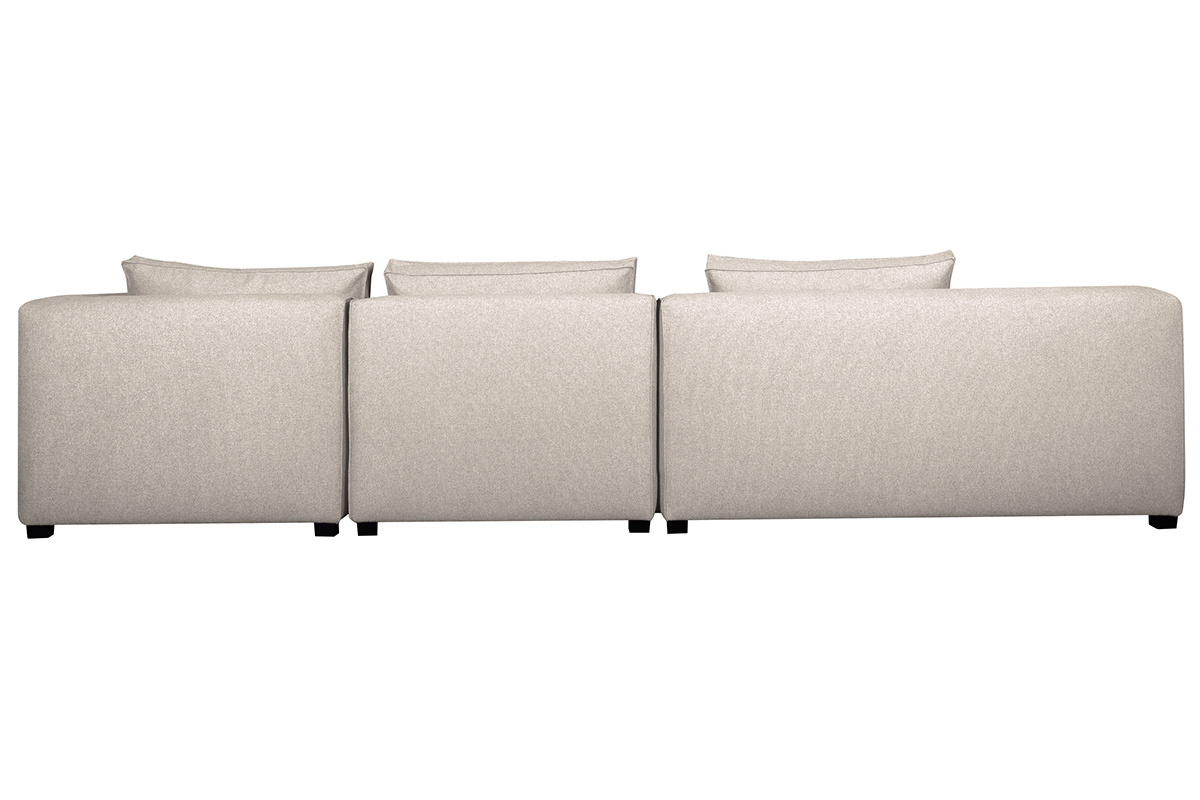 Canap d'angle modulable 4 lments en tissu beige naturel PLURIEL