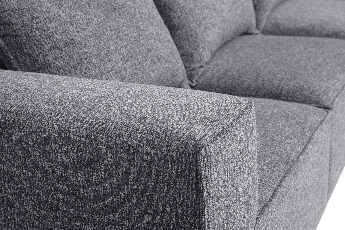 Canap d'angle modulable 4 places en tissu chin gris fonc KERRY