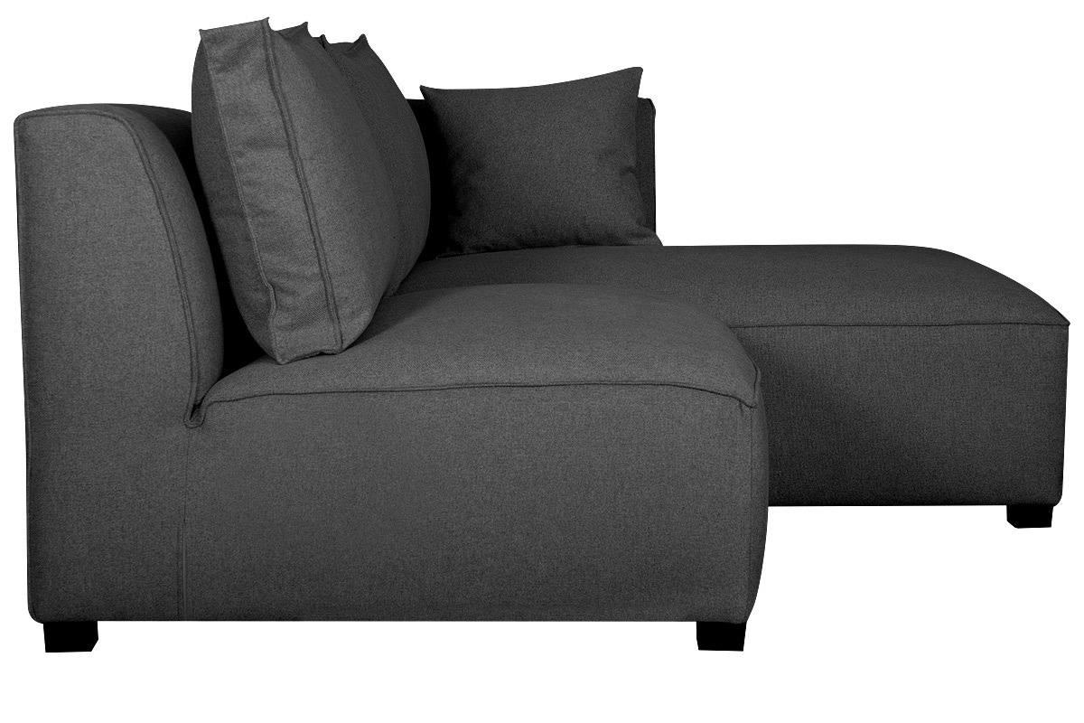 Canap d'angle modulable gris anthracite 2 lments en tissu gris anthracite PLURIEL