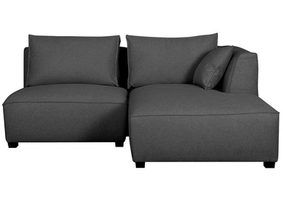Canap&eacute; d'angle modulable gris anthracite 2 &eacute;l&eacute;ments PLURIEL