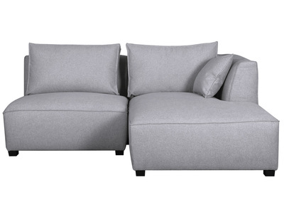 Canap&eacute; d'angle modulable gris clair 2 &eacute;l&eacute;ments PLURIEL
