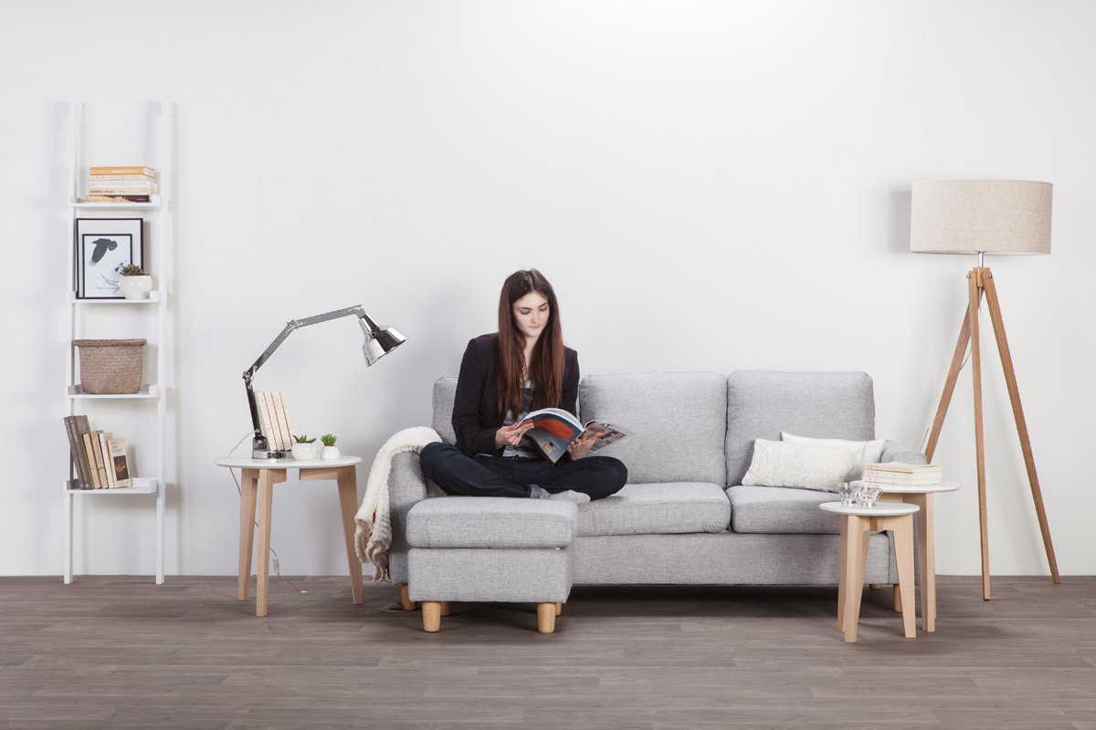 Canap� d'angle r�versible design gris ALAMO