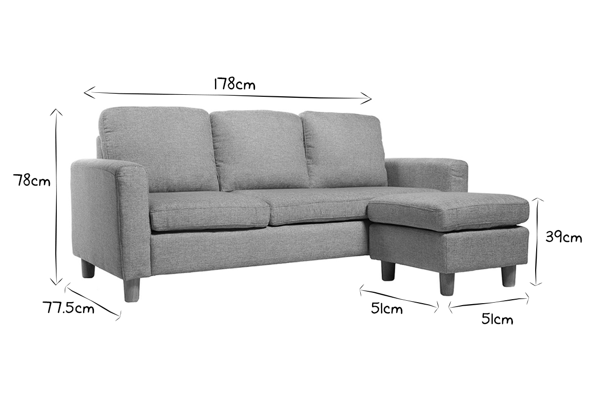 Canap� d'angle r�versible design gris ALAMO