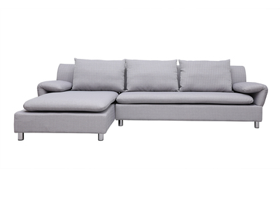 Canap&eacute; d'angle r&eacute;versible design gris clair BRASILIA