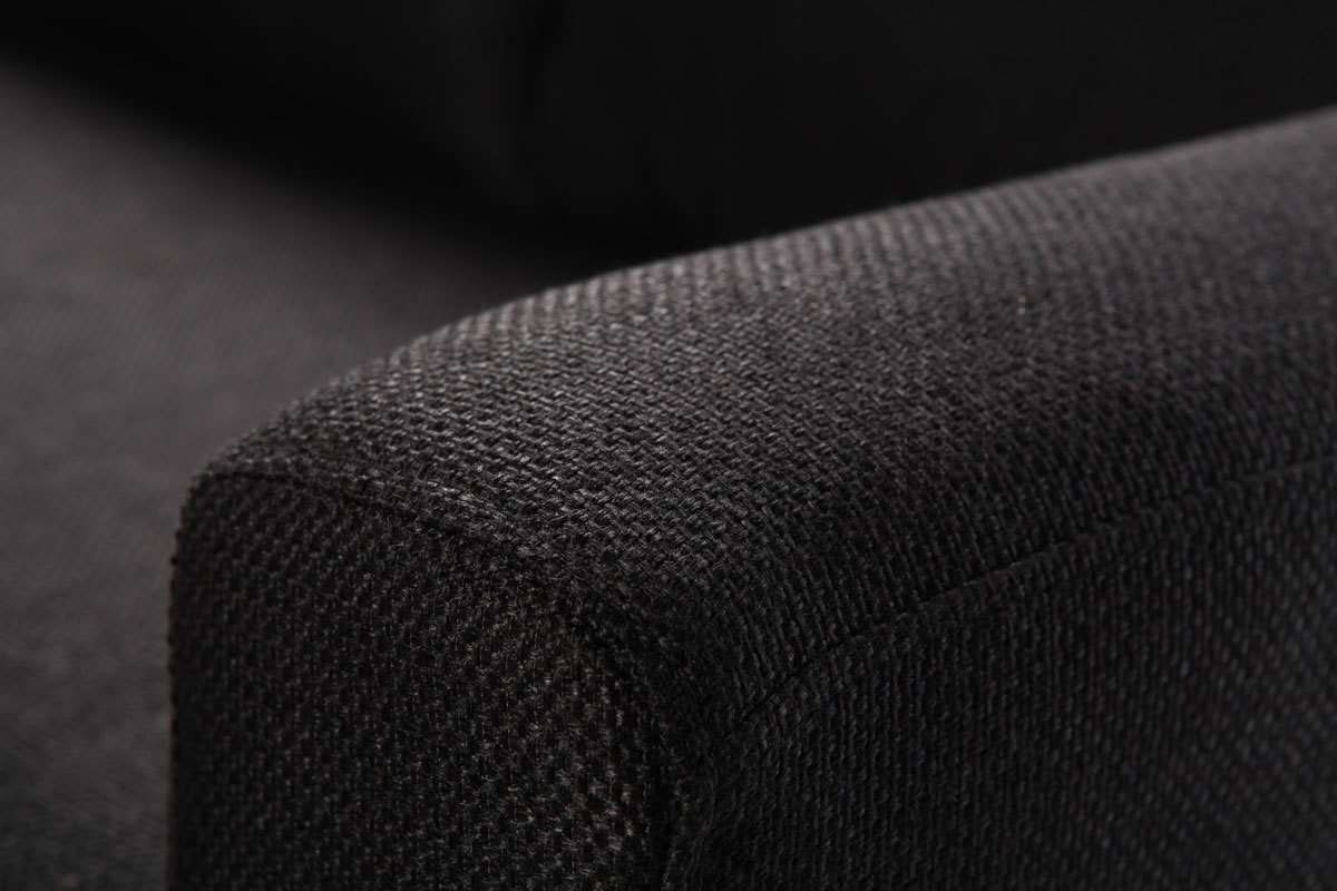 Canap� d'angle r�versible design noir pieds bois ALAMO