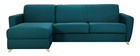 Canap&eacute; d'angle r&eacute;versible et convertible avec coffre bleu canard GRAHAM