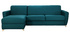 Canap&eacute; d'angle r&eacute;versible et convertible avec coffre bleu canard GRAHAM