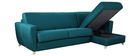 Canap&eacute; d'angle r&eacute;versible et convertible avec coffre bleu canard GRAHAM